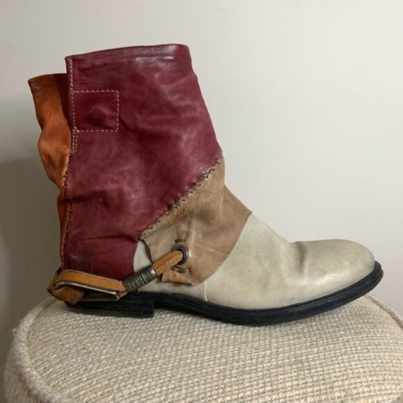 A.S.98 Airstep Flat Patchwork Leather Boots Festival 39 - Picture 1 of 8